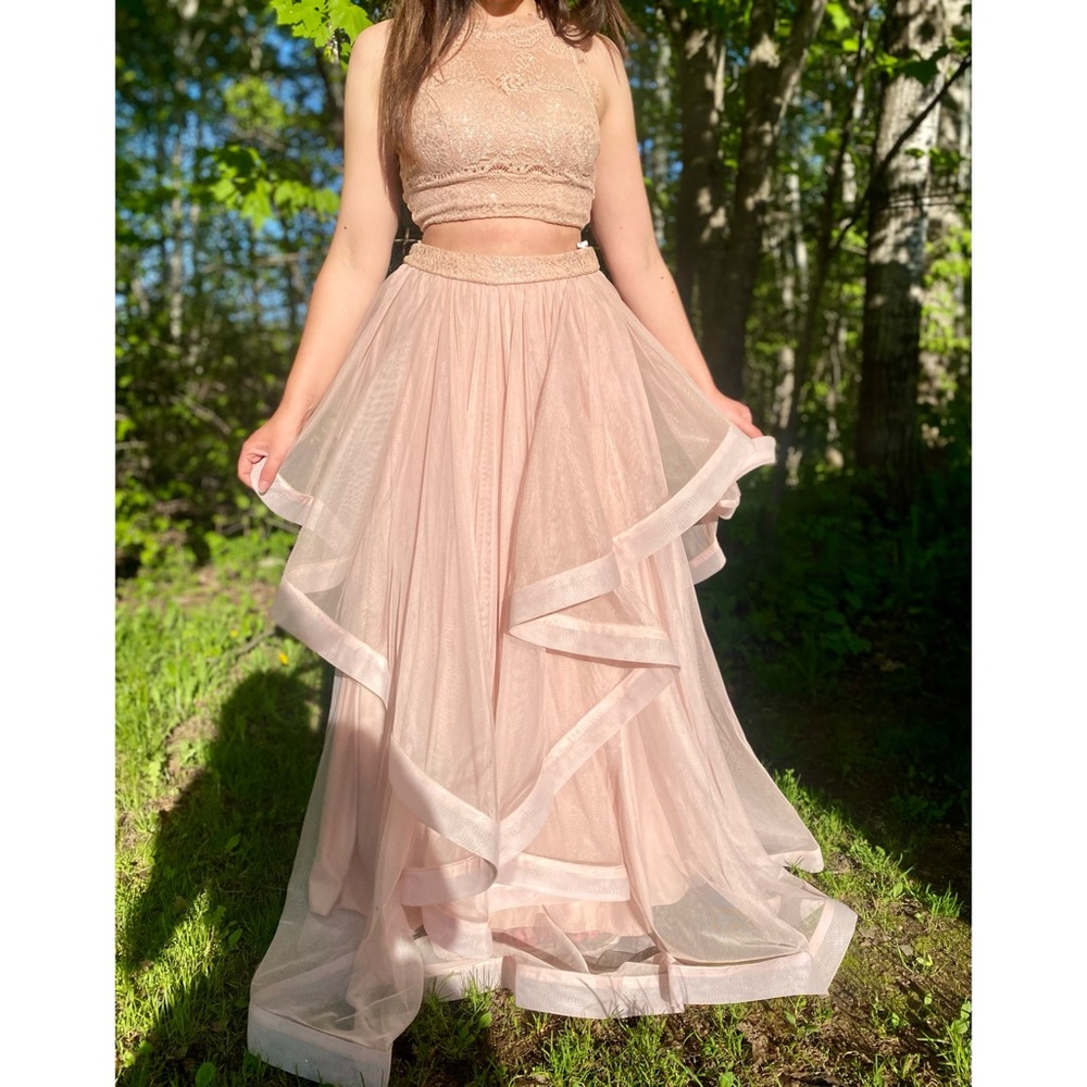 Dusty pink prom dress